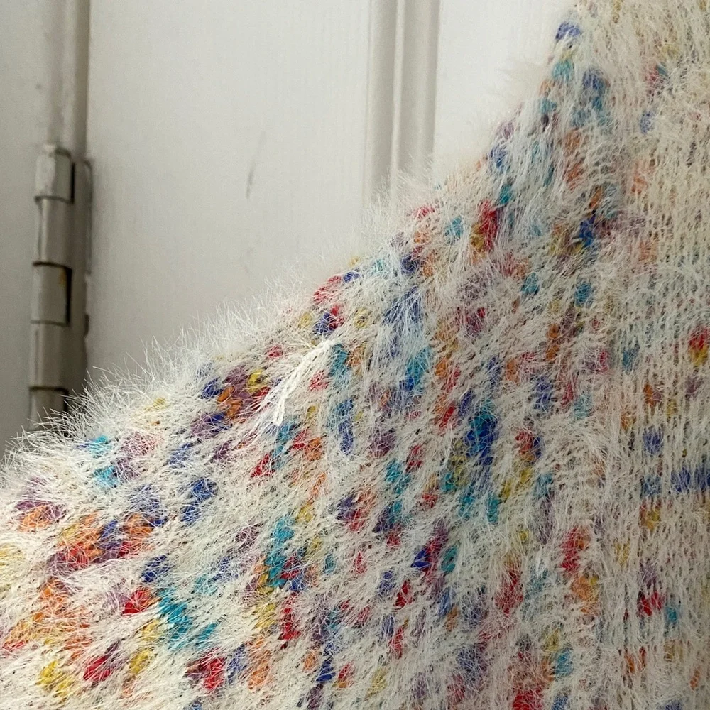 Modcloth Cream Multicolor Open-Front Cardigan - Picture 5 of 7